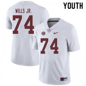 NCAA Youth Alabama Crimson Tide #74 Jedrick Wills Jr. Stitched College 2019 Nike Authentic White Football Jersey FR17O82XD